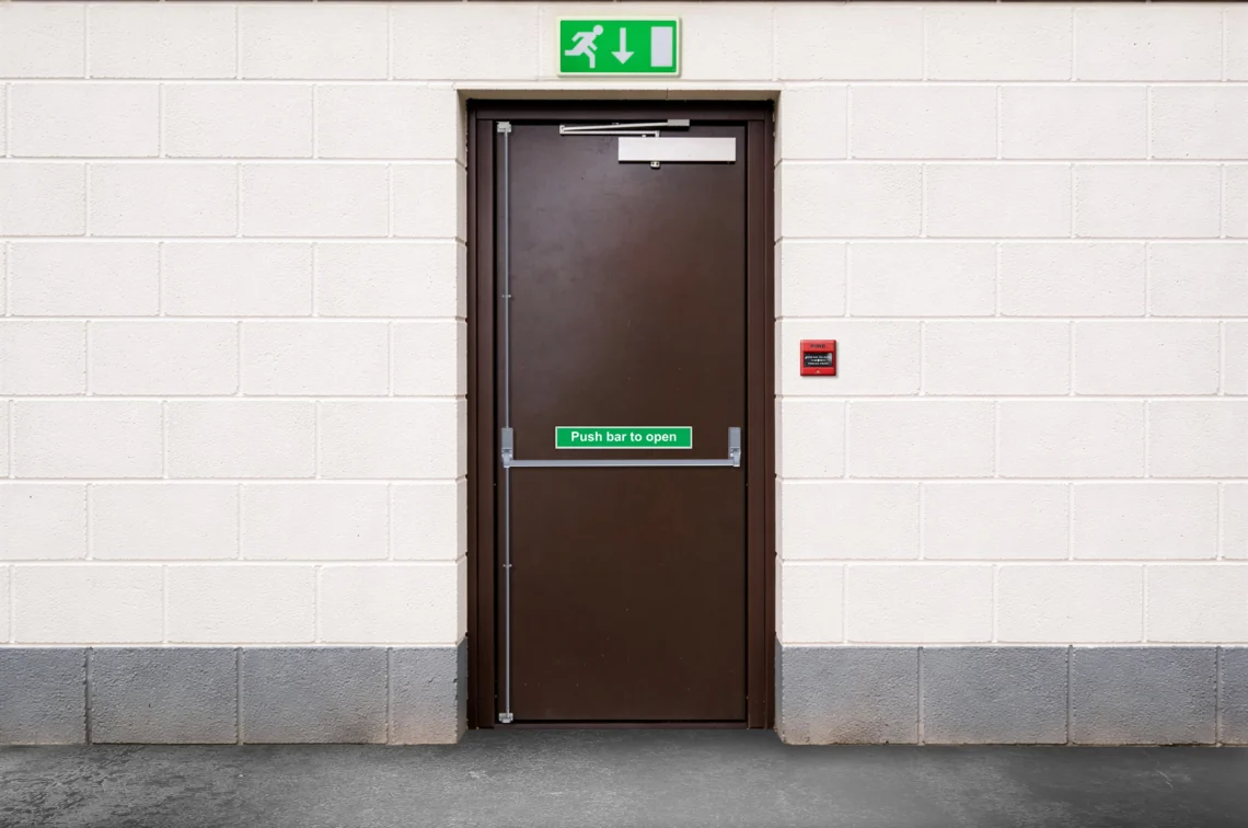 sd2.1 brown fire exit door hoppe single