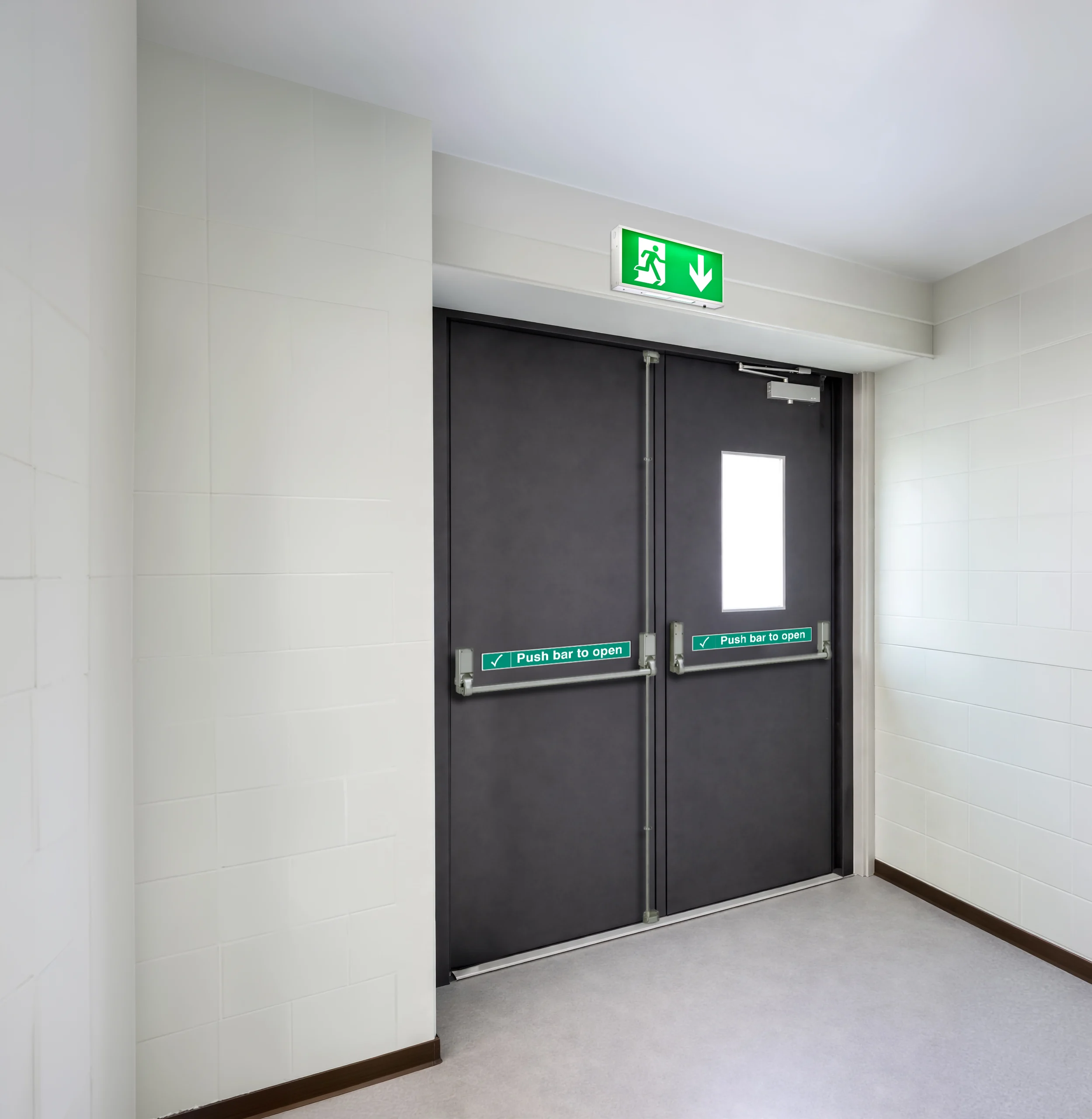 sd2.1 grey fire exit door hoppe double